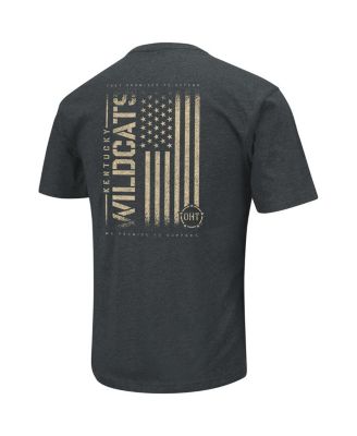 Men's Heathered Black Kentucky Wildcats OHT Military-Inspired Appreciation Flag 2.0 T-shirt