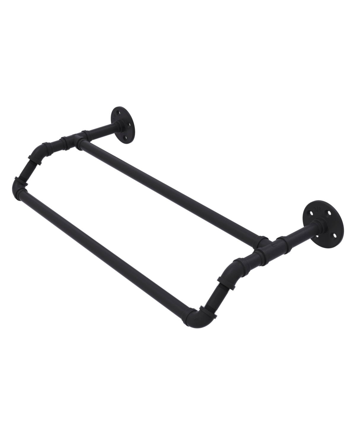 Allied Brass Pipeline Collection 30 Inch Double Towel Bar In Matte Black
