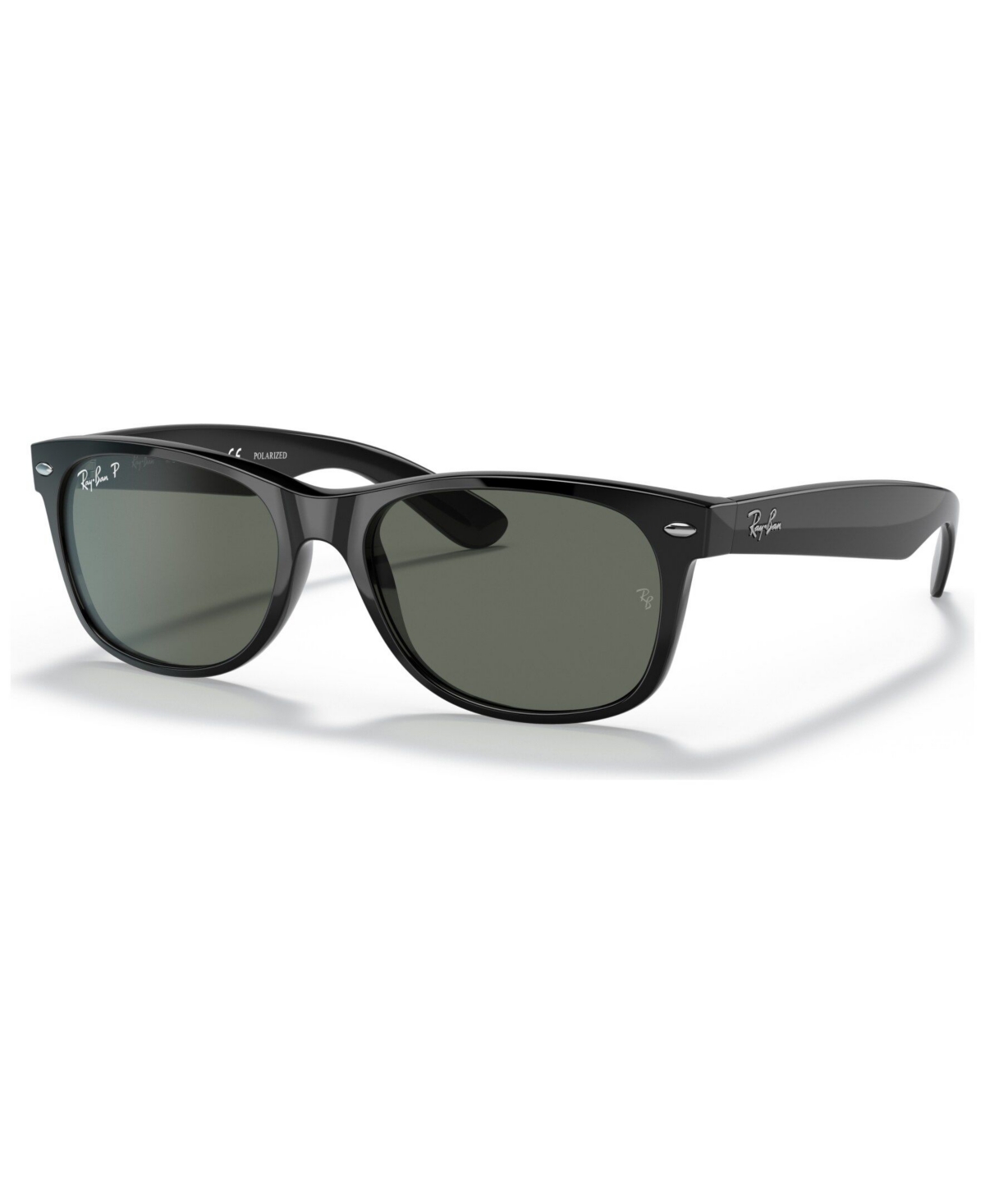 Ray Ban Unisex Polarized Sunglasses, Rb2132 New Wayfarer In Black,green Polar