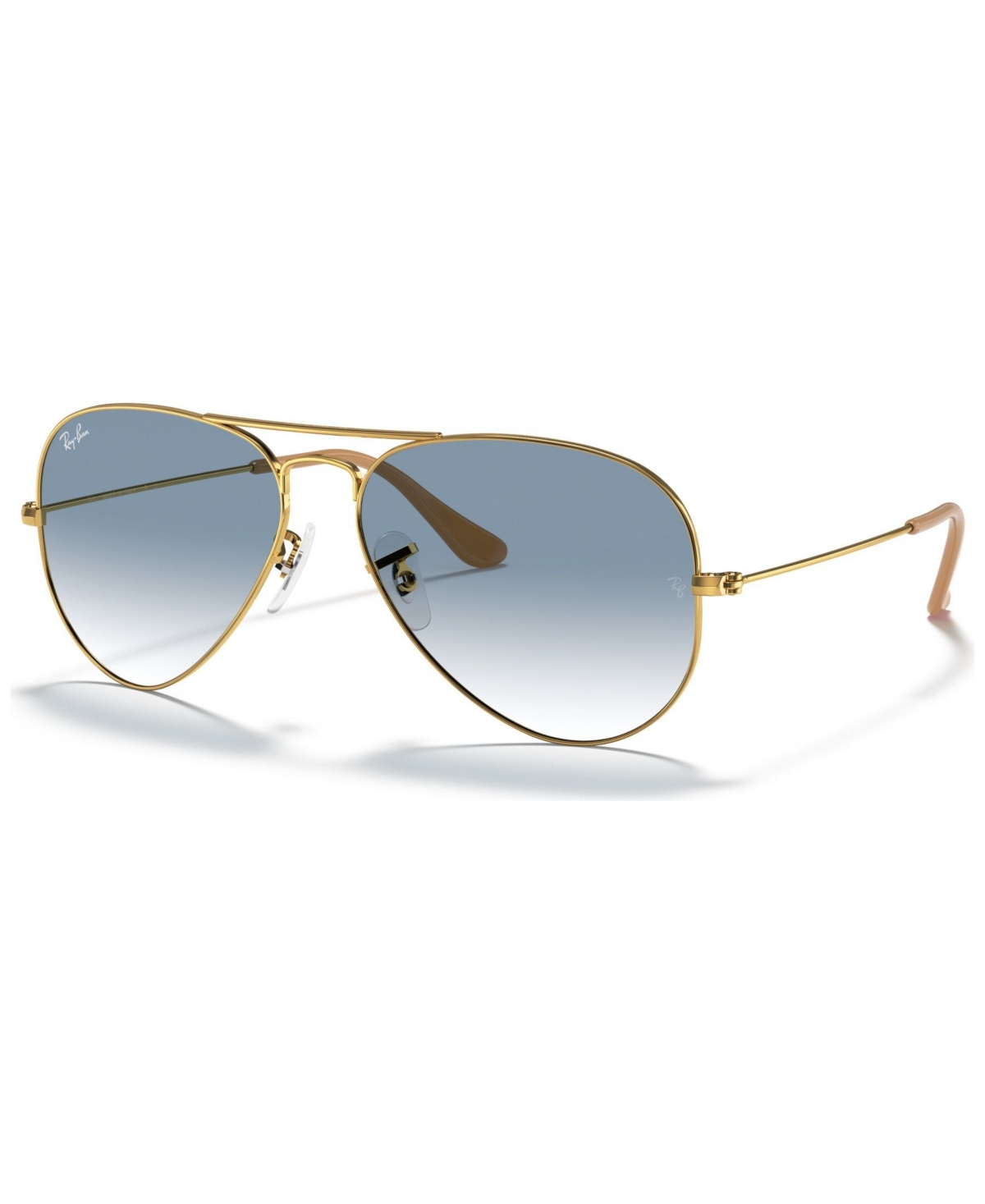 Shop Ray Ban Unisex Sunglasses, Rb3025 Aviator Gradient In Gold,blue