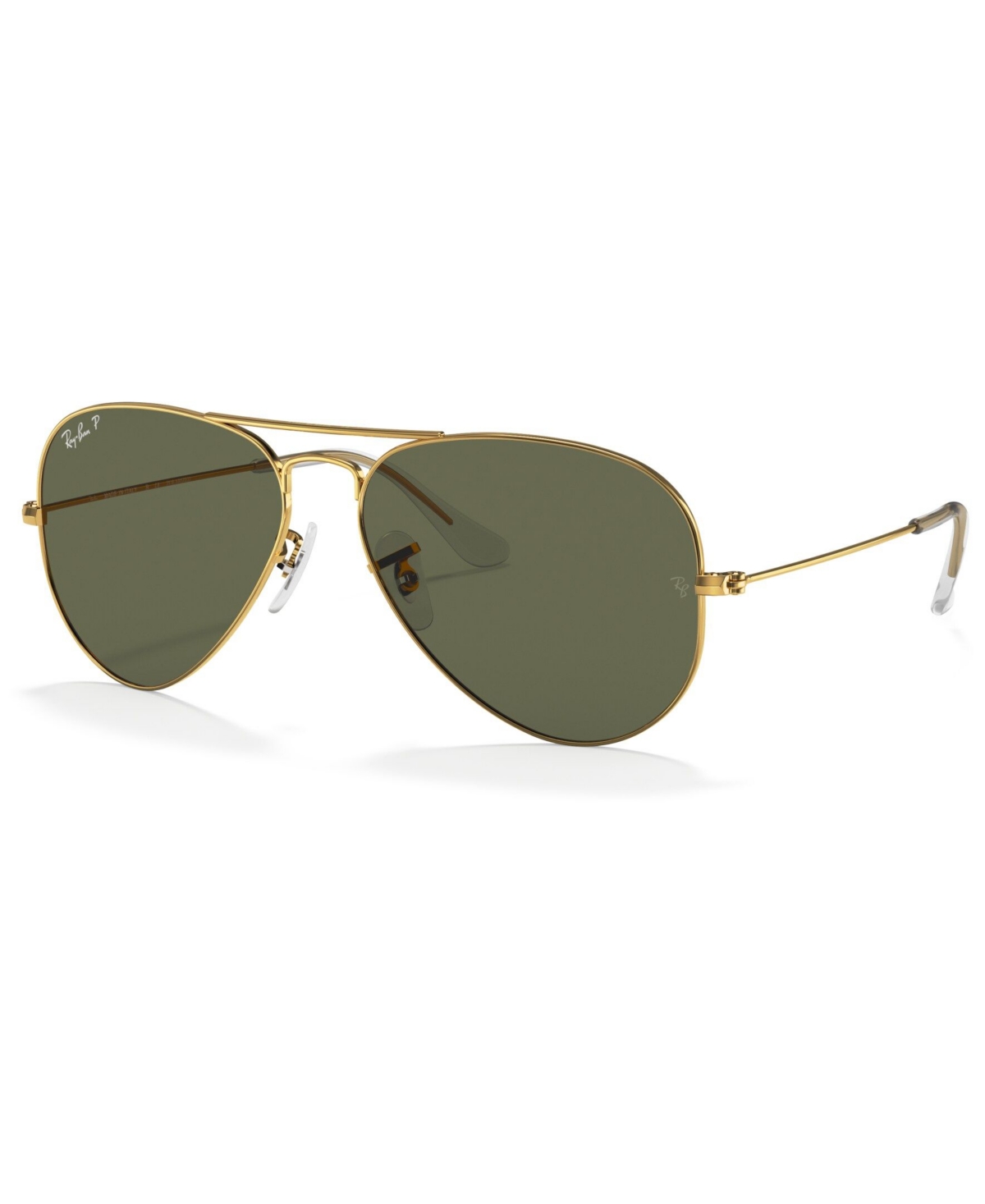 Shop Ray Ban Unisex Polarized Sunglasses, Rb3025 Aviator Classic In Gold,green Polar