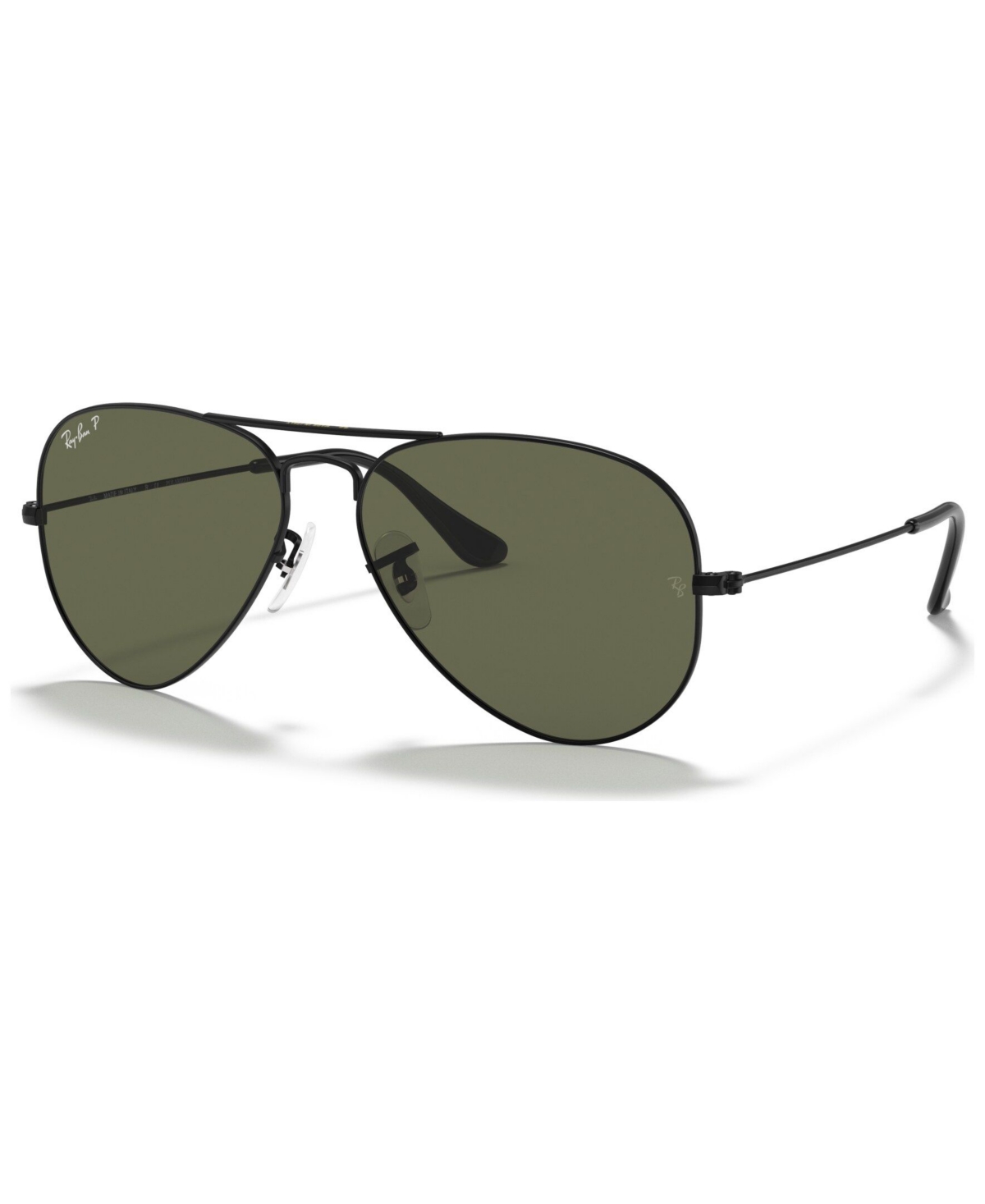 Shop Ray Ban Unisex Polarized Sunglasses, Rb3025 Aviator Classic In Black,green Polar