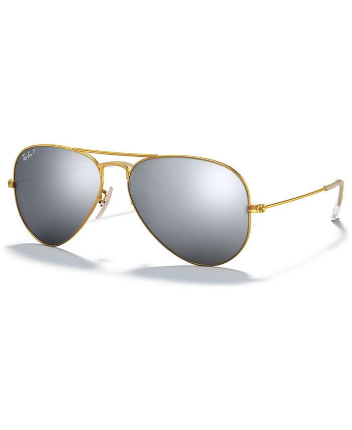 Ray-Ban Polarized Sunglasses RB3025 AVIATOR MIRROR - Macy's