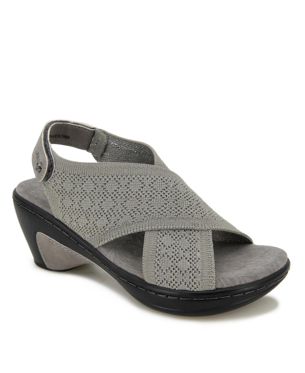 Jbu Women's Alyssa Wedge Sandals In Gray Shimmer