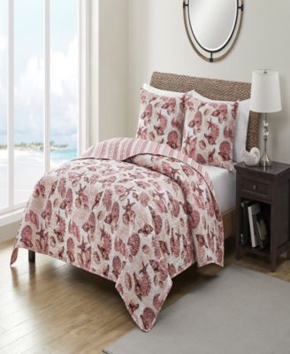 Vcny Home Shell Treasure Reversible Quilt Set Collection