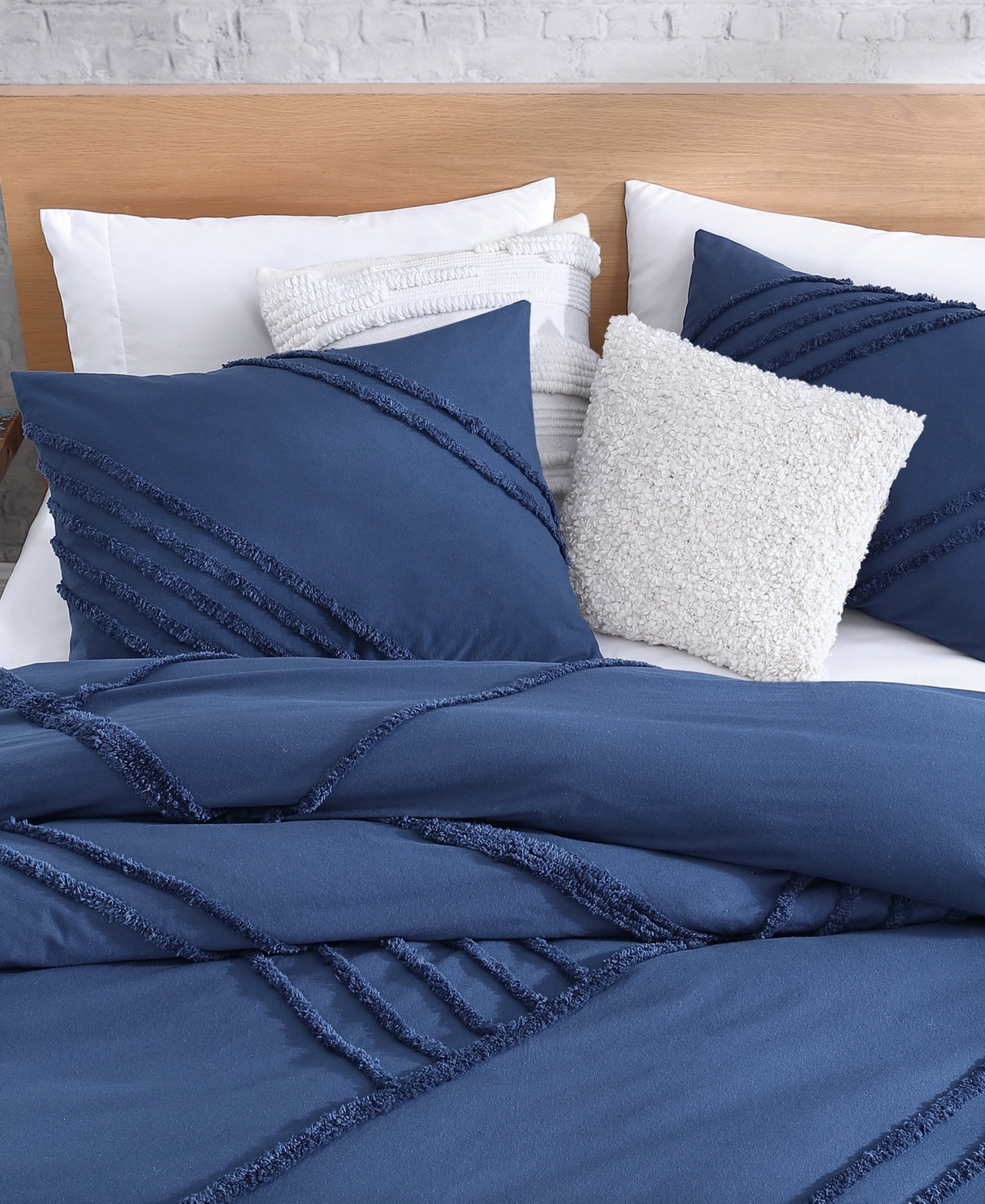 Dkny Chenille Block 3 Piece Duvet Cover Set, King