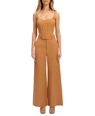 BARDOT LINEN CORSET BUSTIER ENYA WIDE LEG PANTS