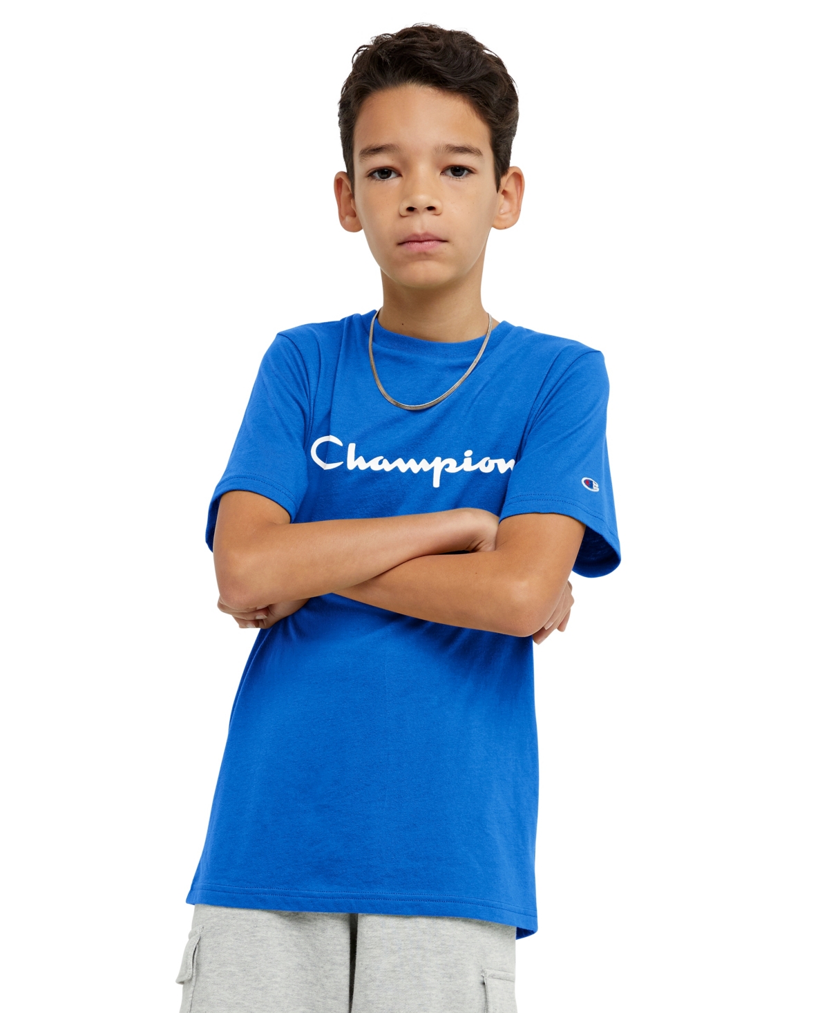 Champion Kids' Big Boys Short Sleeve T-shirt In Bozzetto Blue