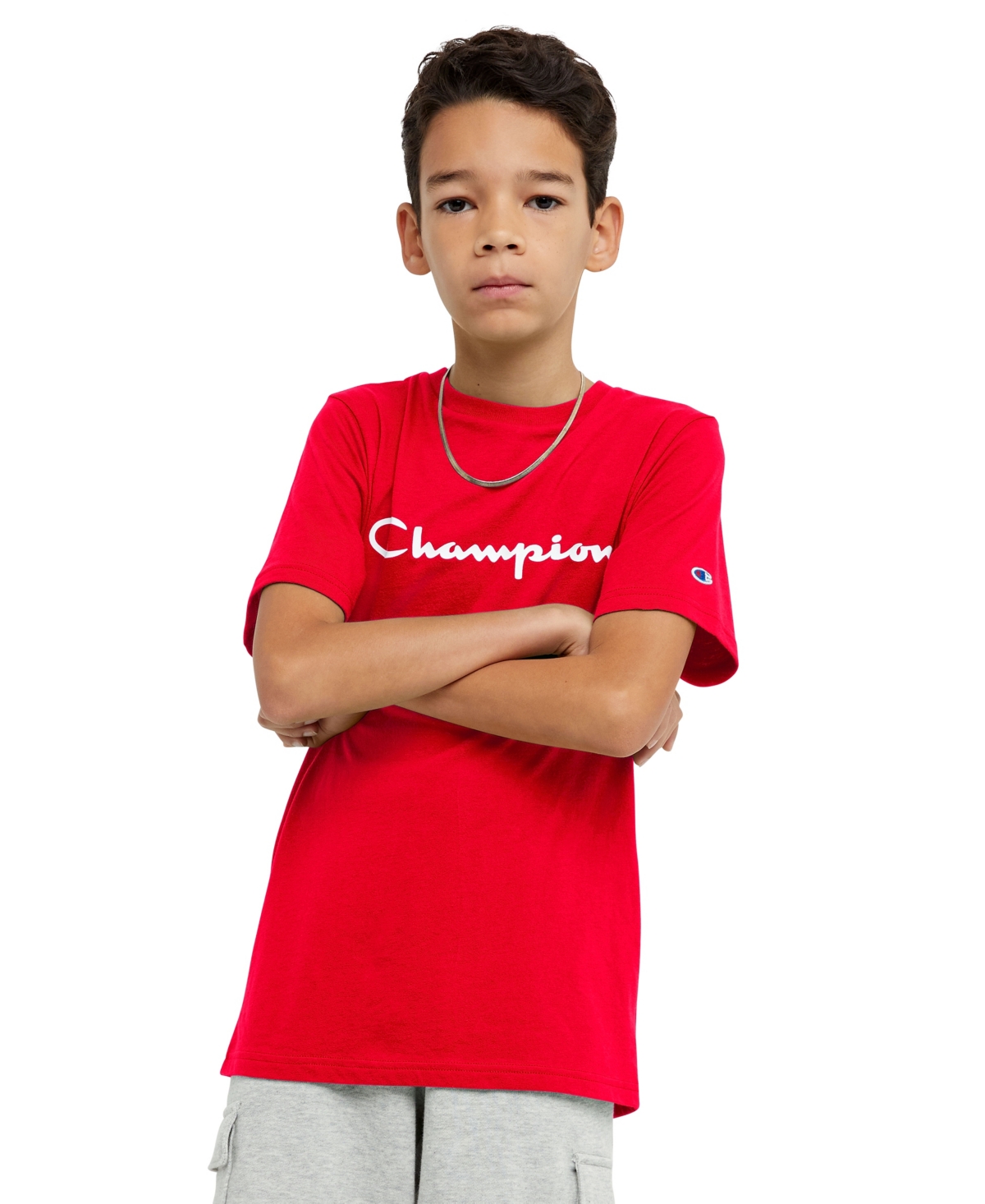Champion Kids' Big Boys Short Sleeve T-shirt In Scarlet