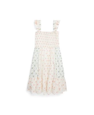 폴로 랄프로렌 Polo Ralph Lauren Big Girls Floral Print Smocked Batiste Dress,Etta Floral