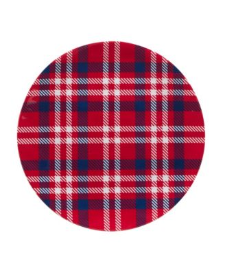Patriotic Plaid Melamine 12 Piece Dinnerware Set, Service for 4