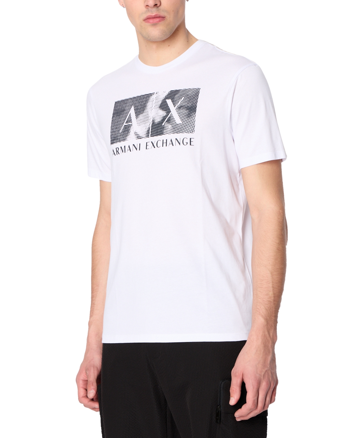 A X Armani Exchange Men's Regular-fit Box Logo Graphic T-shirt In White