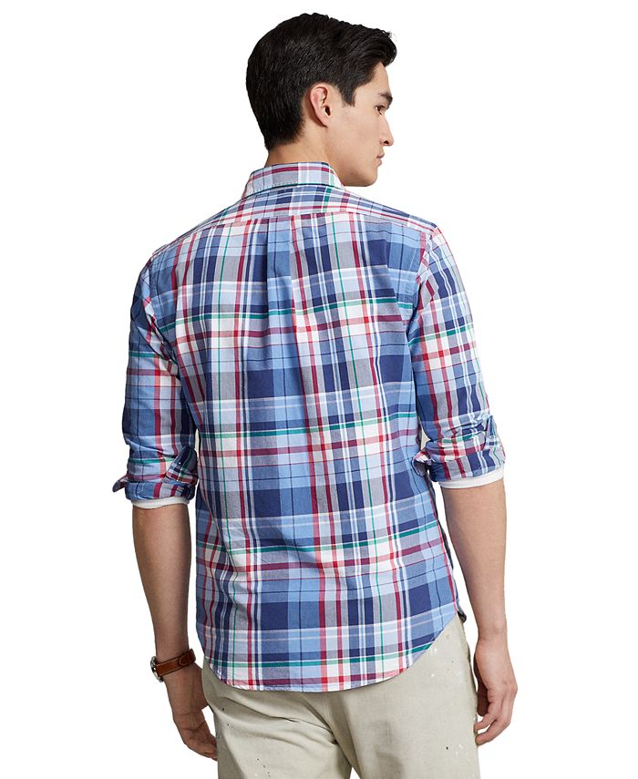 Polo Ralph Lauren Men's ClassicFit Plaid Oxford Shirt Macy's