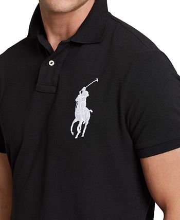Polo Ralph Lauren Men's White Big Pony Custom Slim Fit Mesh S/S Polo Shirt