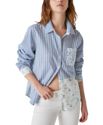 Lucky Brand - Women's Mixed-Print Boyfriend Shirt
