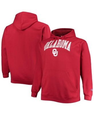 Men's Crimson Oklahoma Sooners Big and Tall Arch Over Logo Powerblend Pullover Hoodie