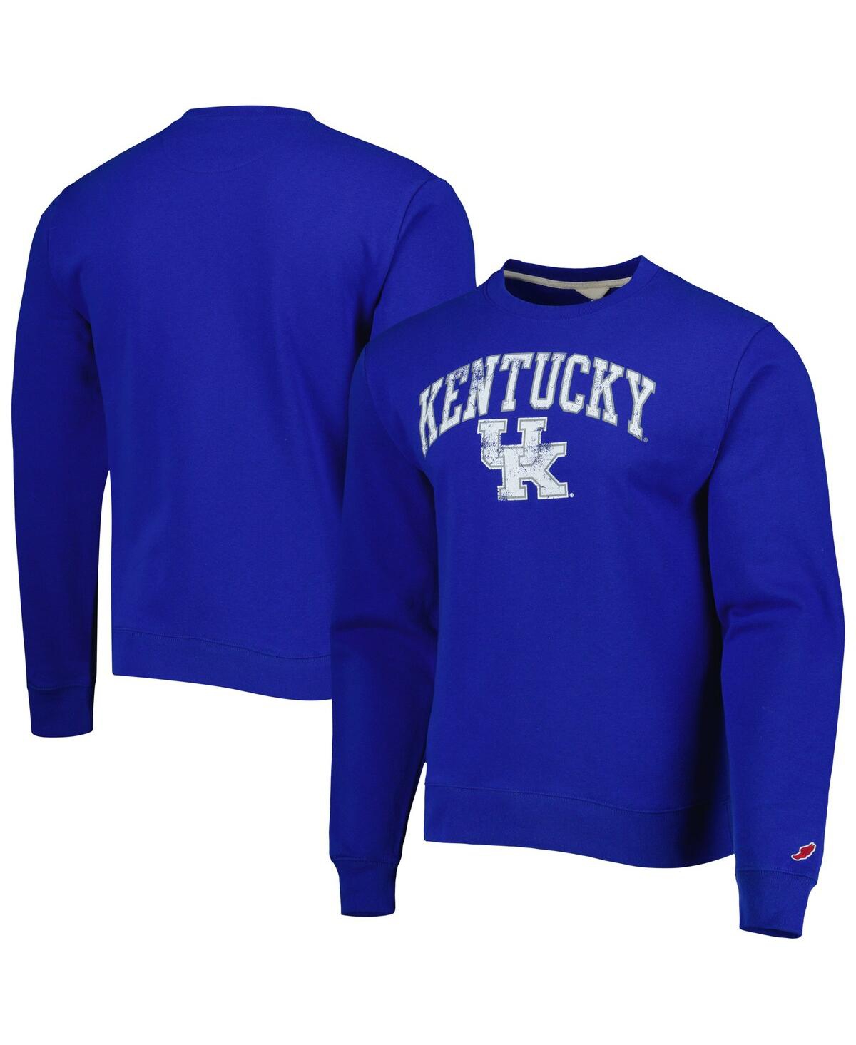 League Collegiate Wear Men's  Royal Kentucky Wildcats 1965 Arch Essential Fleece Pullover Sweatshirt