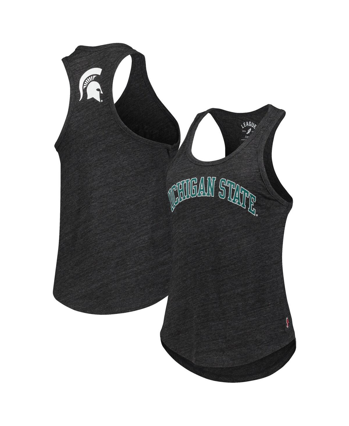 Shop League Collegiate Wear Women's  Black Michigan State Spartans Two-hit Intramural Tri-blend Scoop Neck