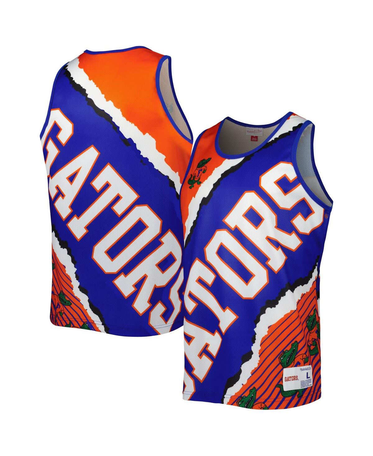 Shop Mitchell & Ness Men's  Royal, Orange Florida Gators Jumbotron 2.0 Sublimated Tank Top In Royal,orange