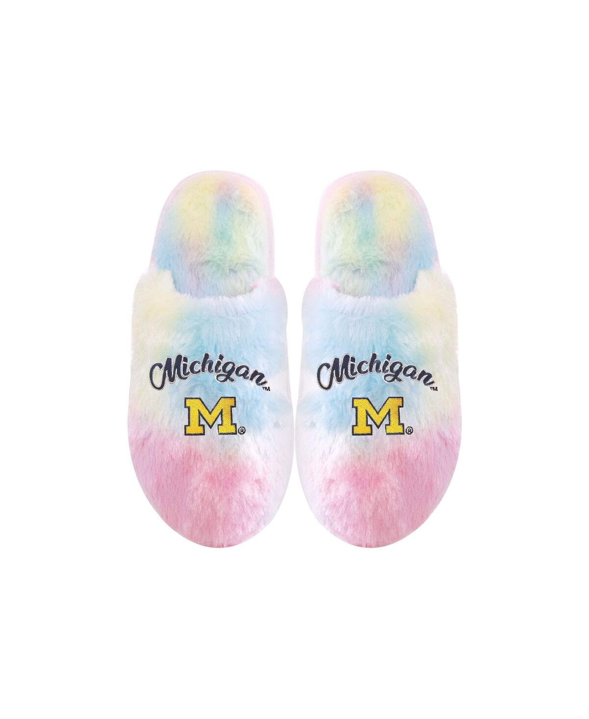 Foco Kids' Youth Boys And Girls  Michigan Wolverines Rainbow Script Slippers In Multi