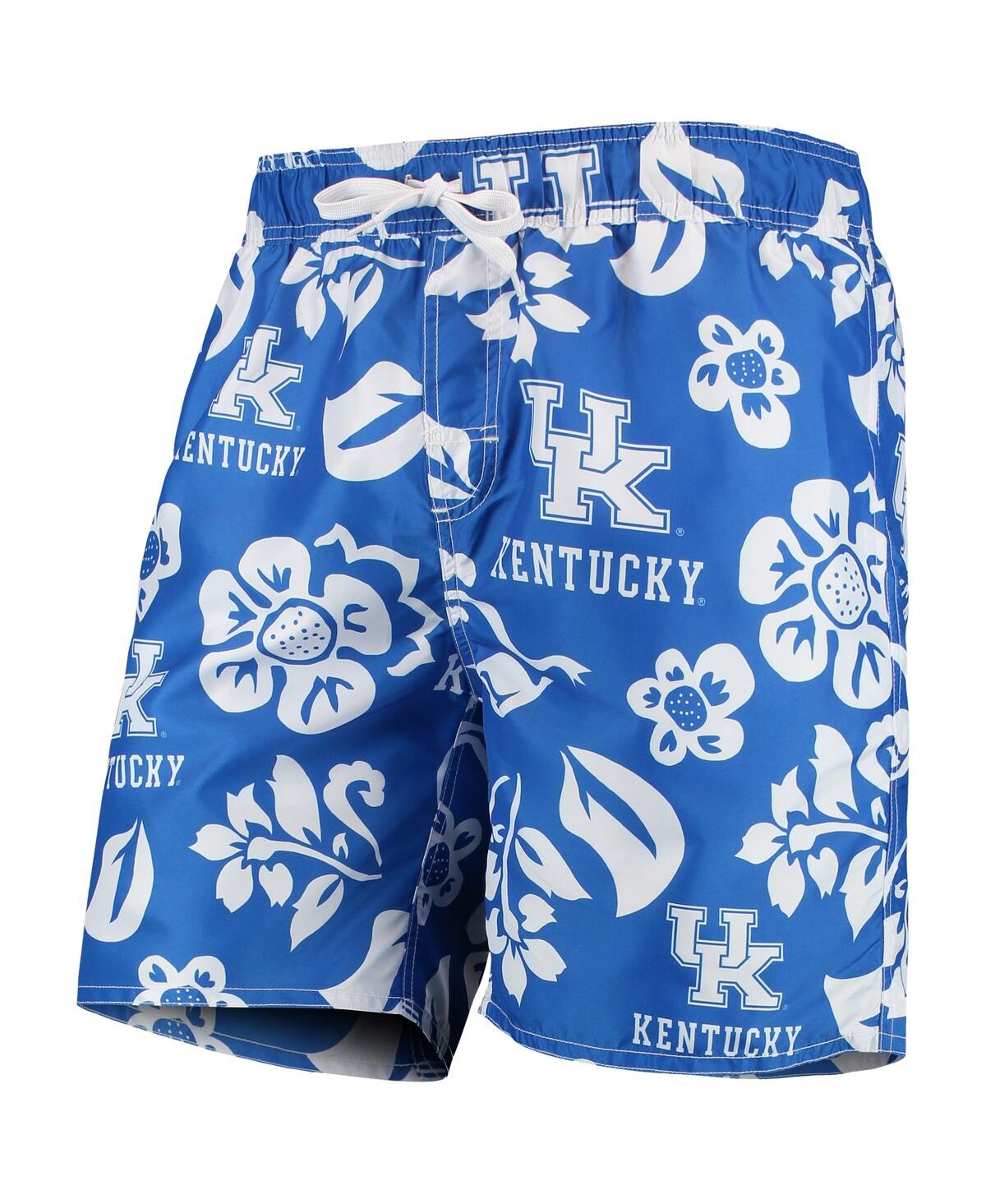 Men's Wes & Willy Royal Kentucky Wildcats Floral Volley Swim Trunks - Royal