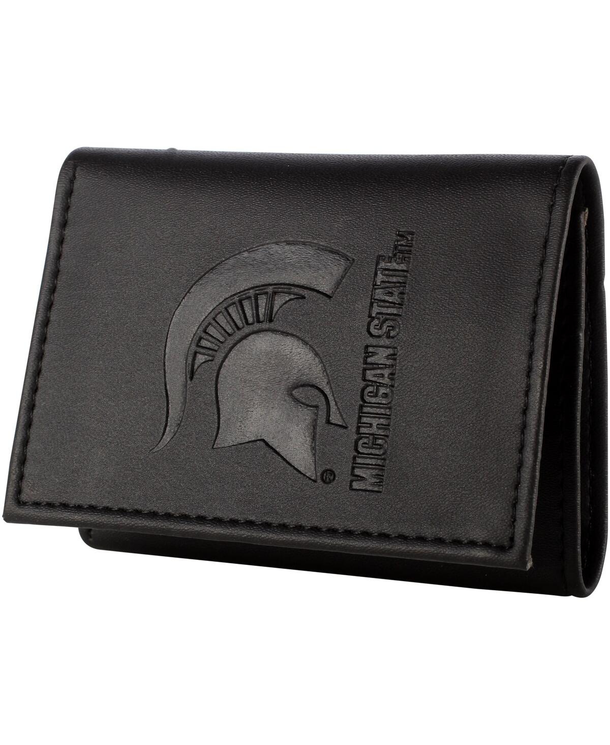 Men's Black Michigan State Spartans Hybrid Tri-Fold Wallet - Black