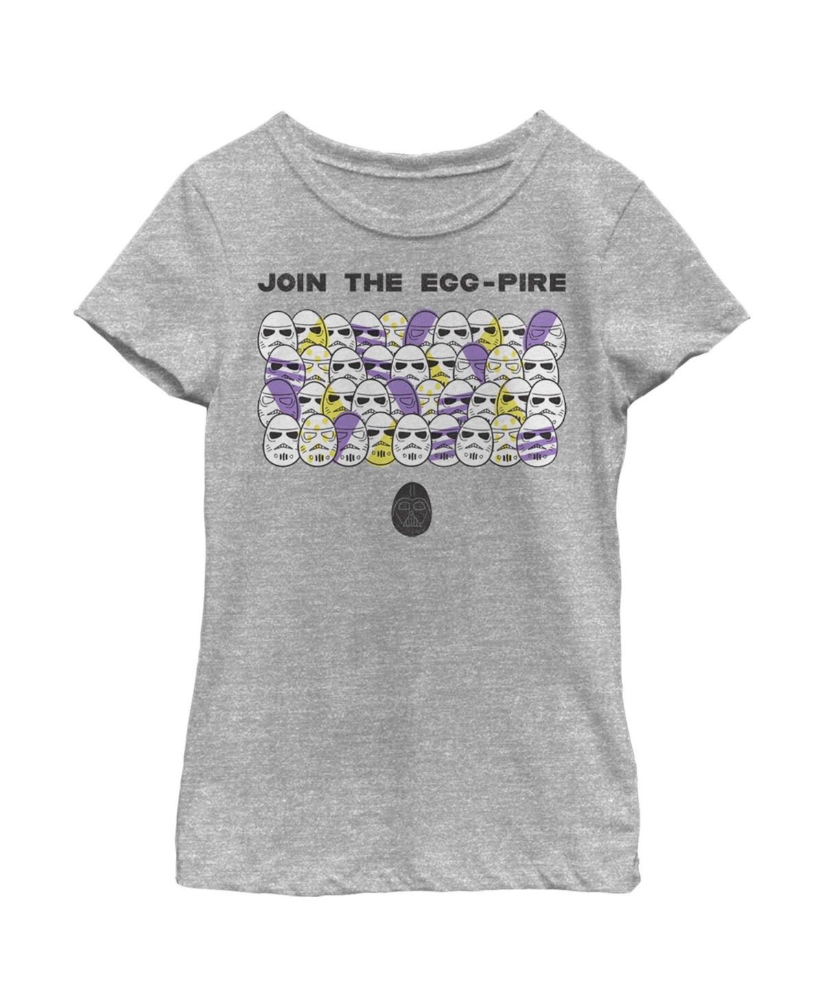 Disney Lucasfilm Girl's Star Wars Join The Egg-pire Easter Poster Child T-shirt In Athletic Heather