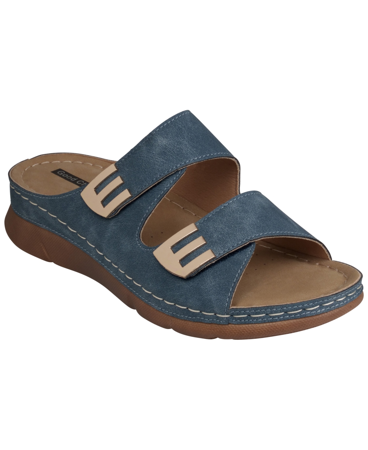 Gc Shoes Women's Gretchen Comfort Flat Sandals In Blue
