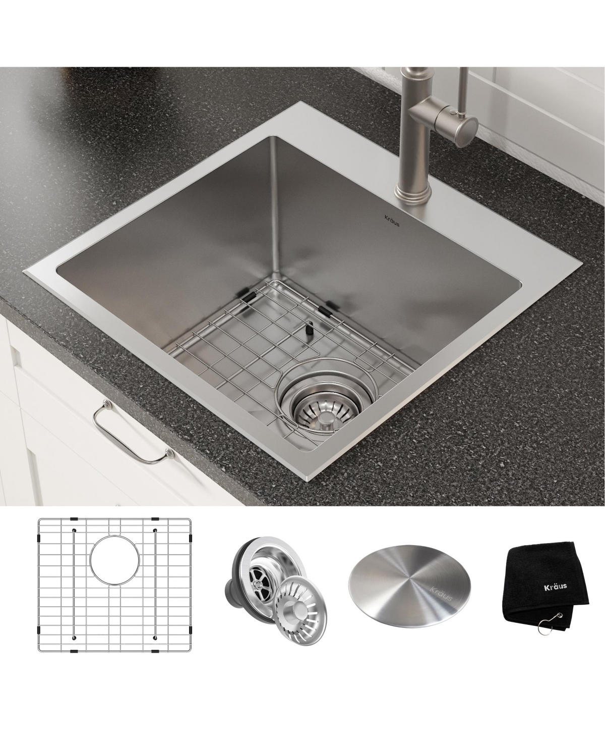 Standart Pro 18 in. Drop-In 16 Gauge Single Bowl 1-Hole Stainless Steel Kitchen Sink - Stainless steel