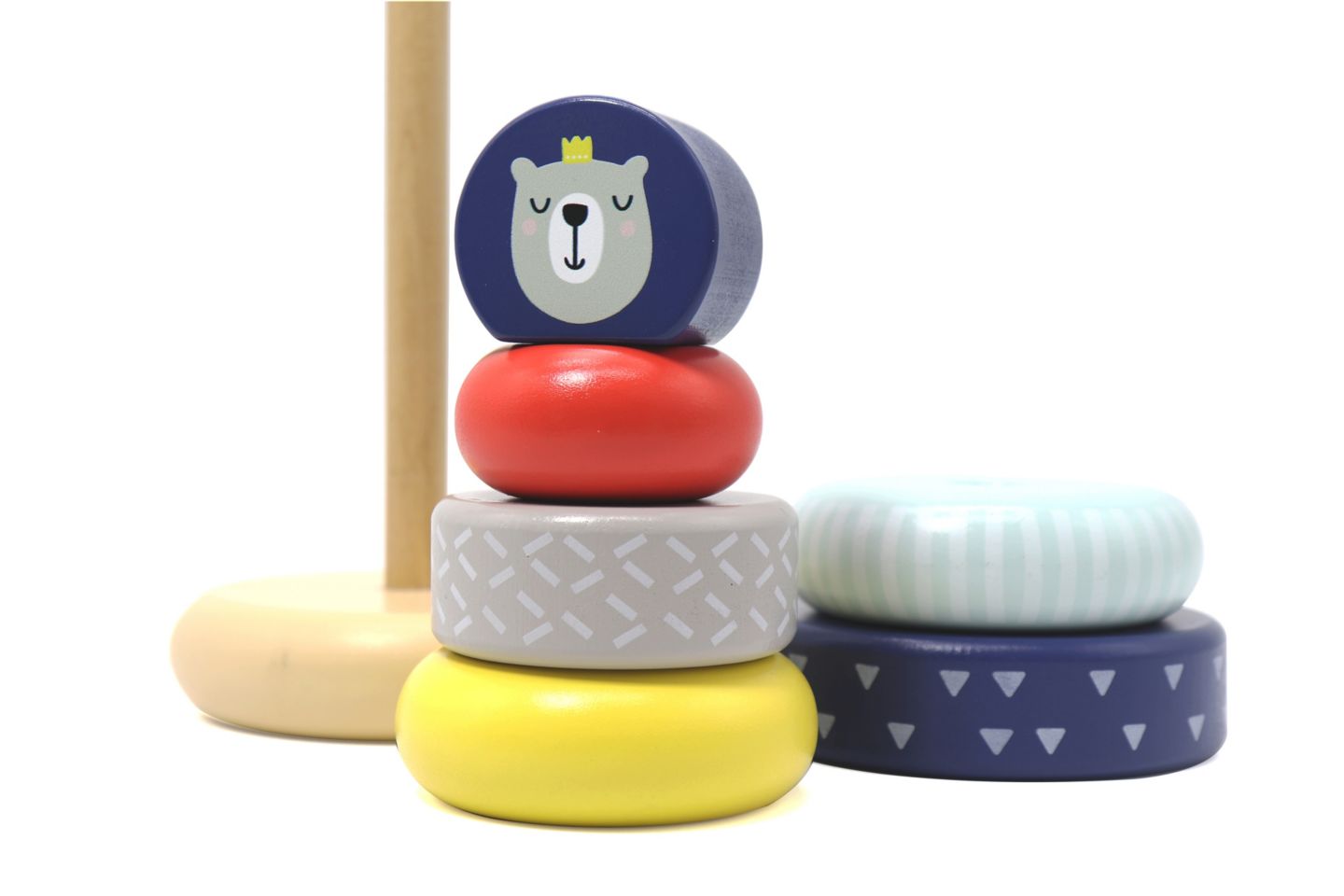 Детские игрушки Leo & Friends Benny Montessori-Approved Wooden Stacking Tower, 7-Piece, Ages 12-18 Months — фото 3