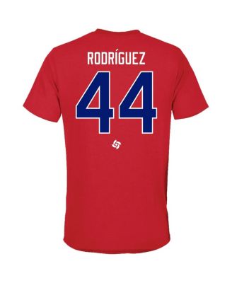 Men's Julio Rodriguez Red Dominican Republic Baseball 2023 World Baseball Classic Name and Number T-shirt