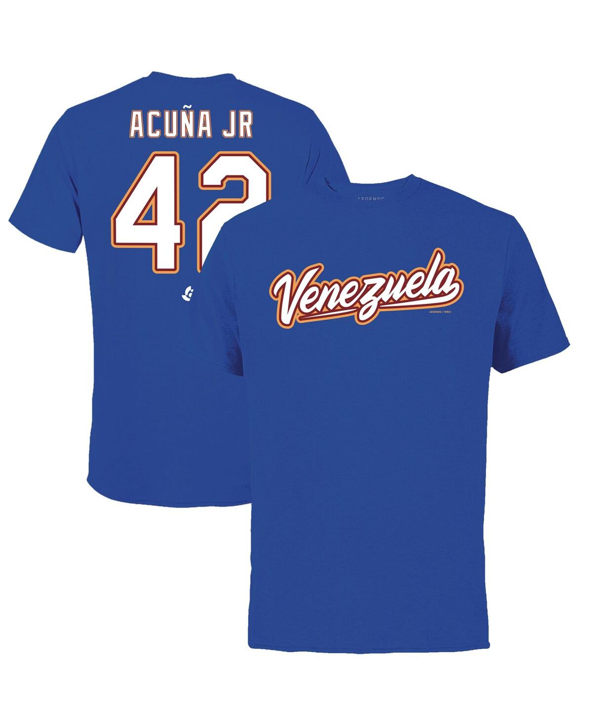 Shop Legends Men's  Ronald Acuna Jr. Royal Venezuela Baseball 2023 World Baseball Classic Name And Number