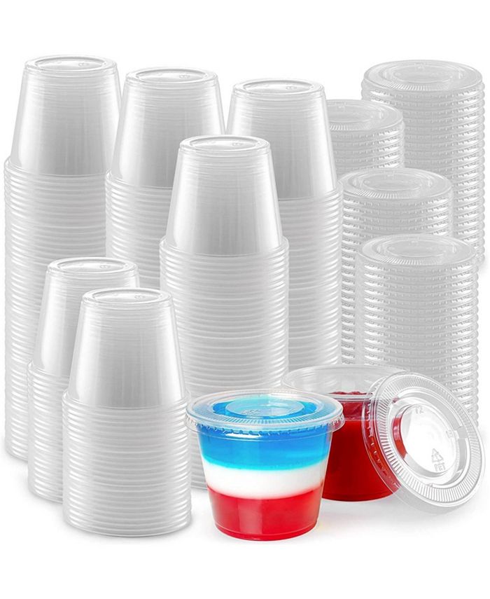 Jello shot cups / Portion Cups 200 Cups + 200 Lids & Free Shipping