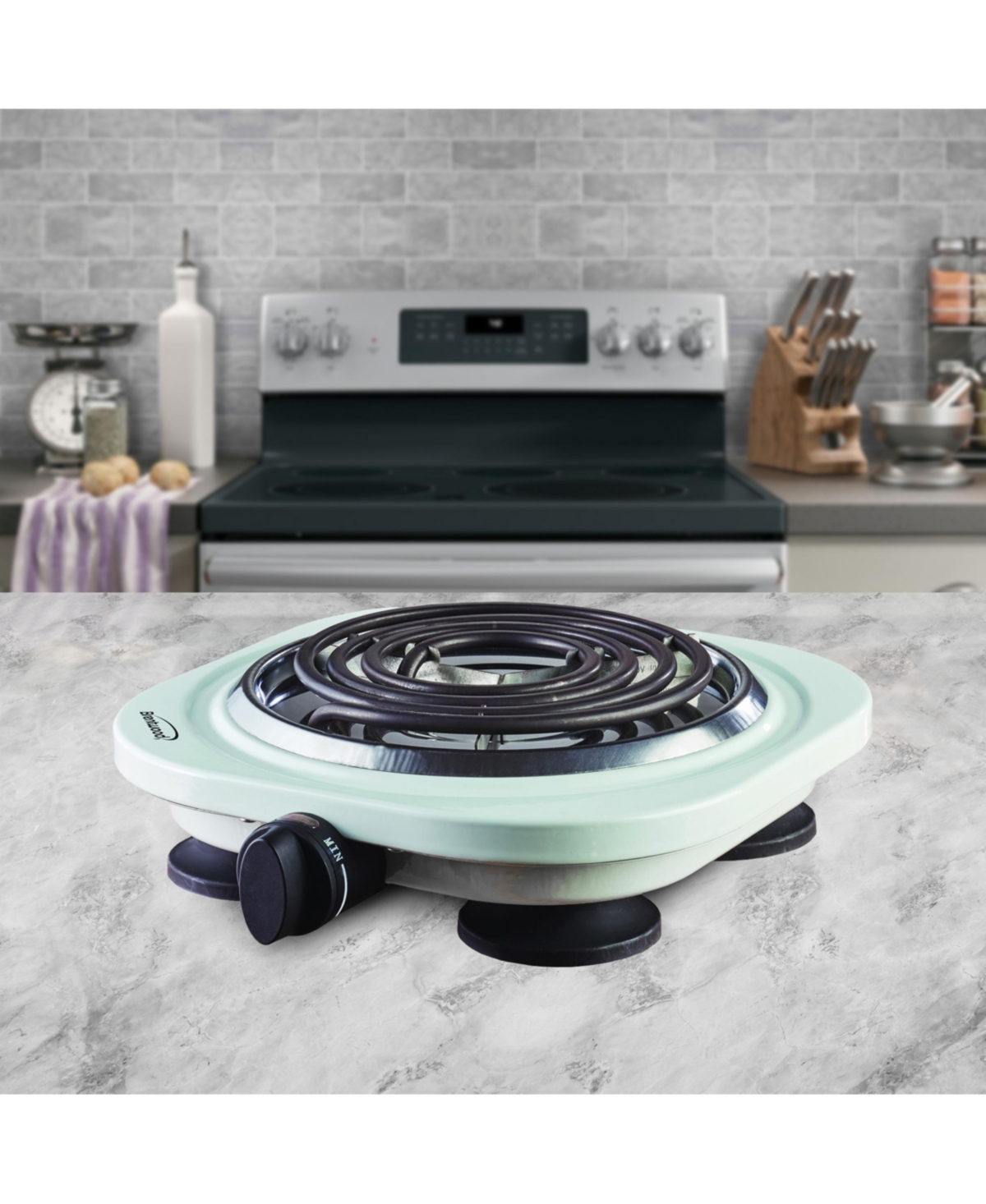 Brentwood Appliances Brentwood Electric 1000 Watt Single Burner - White