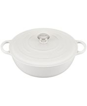Smith & Clark 3-Qt. Enamel Cast-Iron Dutch Oven with Embossed Snowflake Lid, White, 3 qt