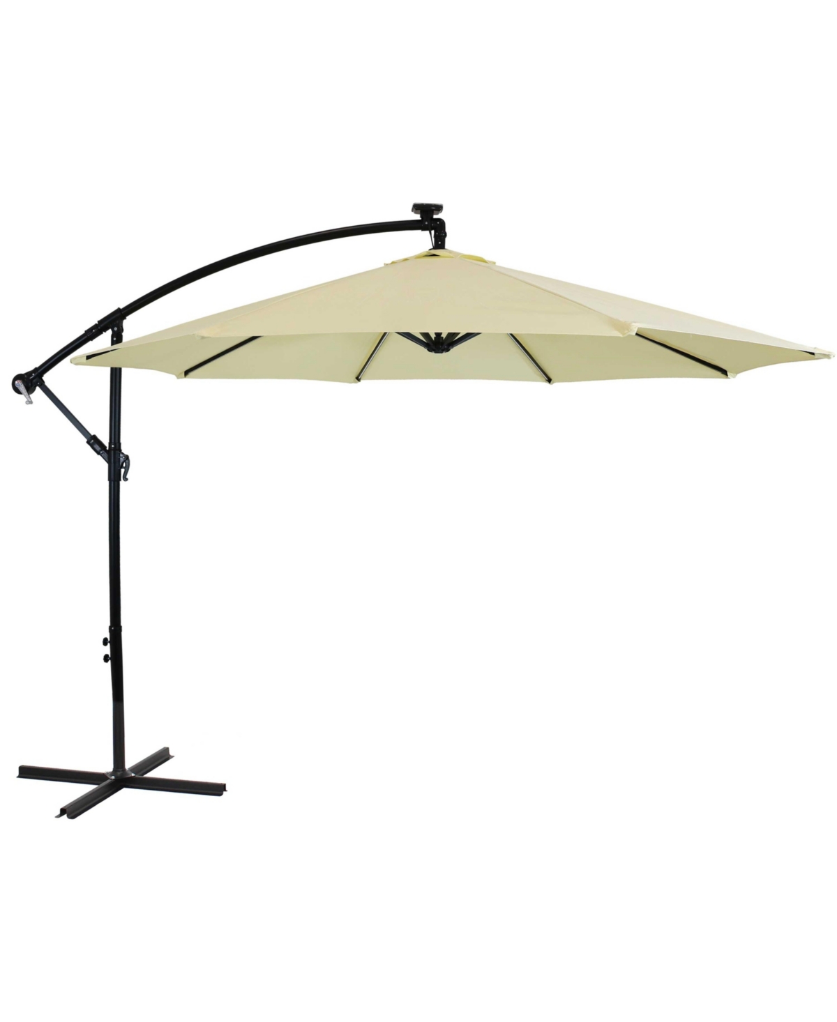 9.5 ft Solar Cantilever Offset Patio Umbrella - Pale Buttercup - Cream