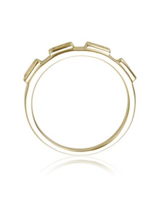 RA 14K Gold Plated Baguette Cubic Zirconia Band Ring