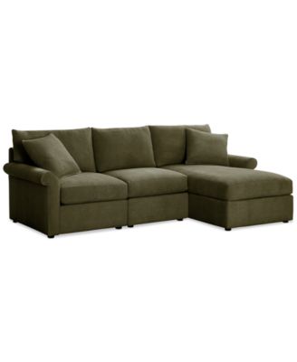 CLOSEOUT! Wrenley 99" 3-Pc. Fabric Modular Chaise Sectional Sofa, Created for Macy's