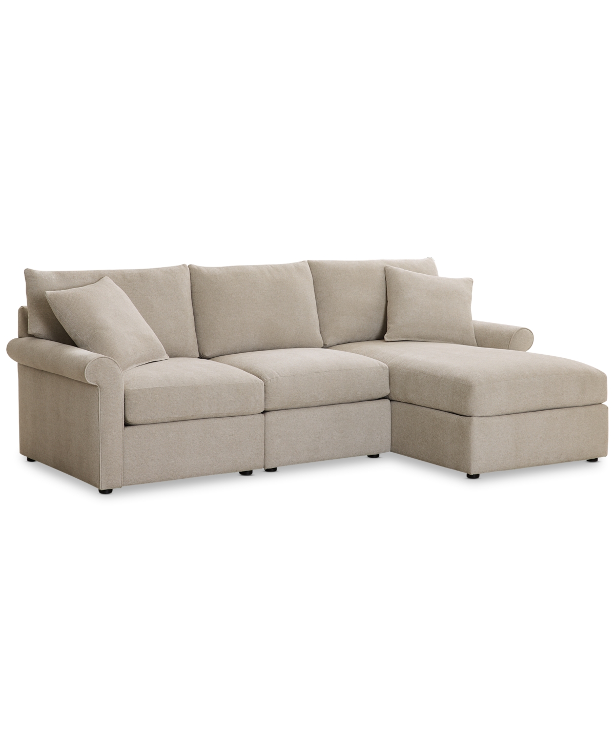 Furniture Wrenley 99" 3-pc. Fabric Modular Chaise Sectional Sofa, Created For Macy's In Dove