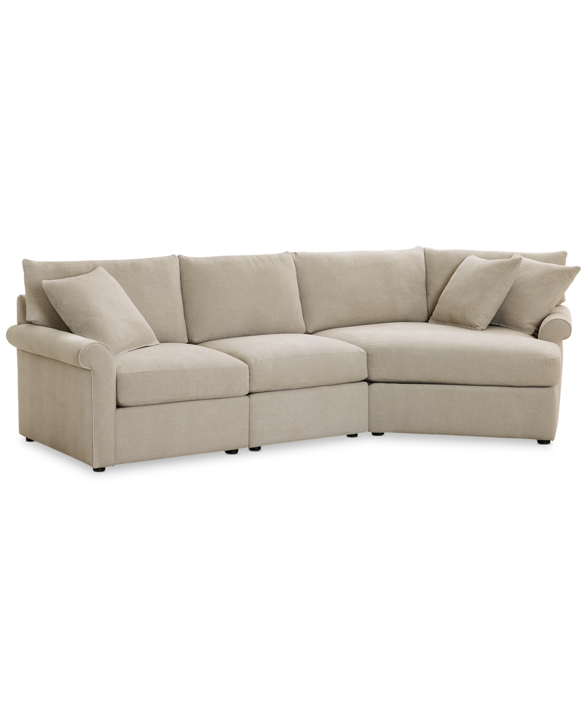 Furniture Wrenley 131" 3-pc. Fabric Modular Cuddler Chaise Sectional Sofa, Created For Macy's In Dove