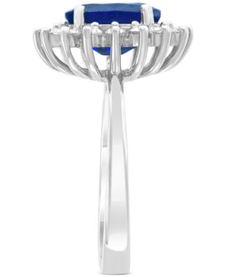 EFFY&reg; Sapphire (1-7/8 ct. t.w.) & Diamond (3/8 ct. t.w.) Halo Ring in 14k Gold (Also available in Emerald and White Gold)