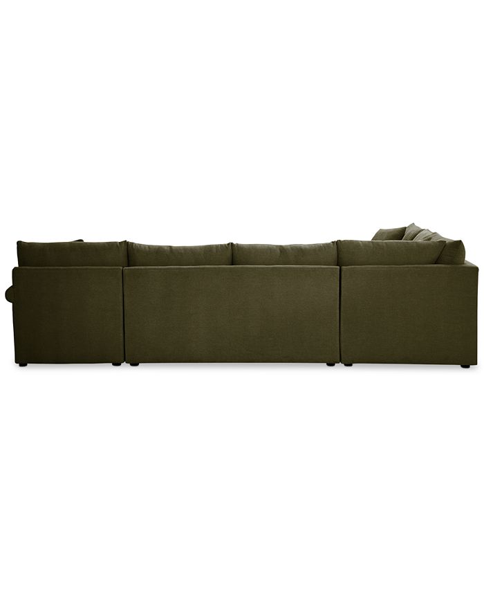 Furniture Wrenley 137" 5Pc. Fabric LShape Modular Sleeper Sectional