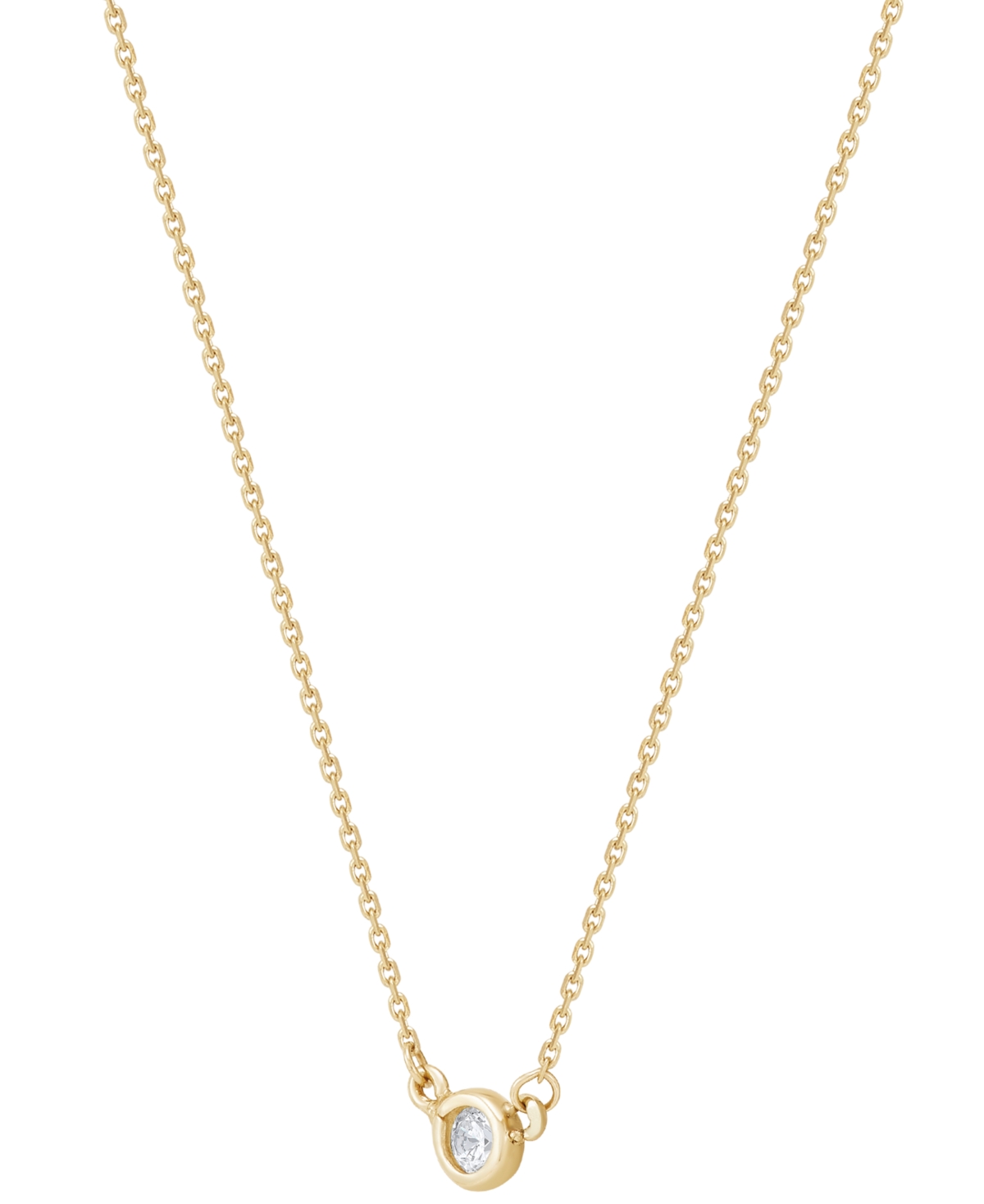 Children's Cubic Zirconia Solitaire Pendant Necklace in 14k 14
