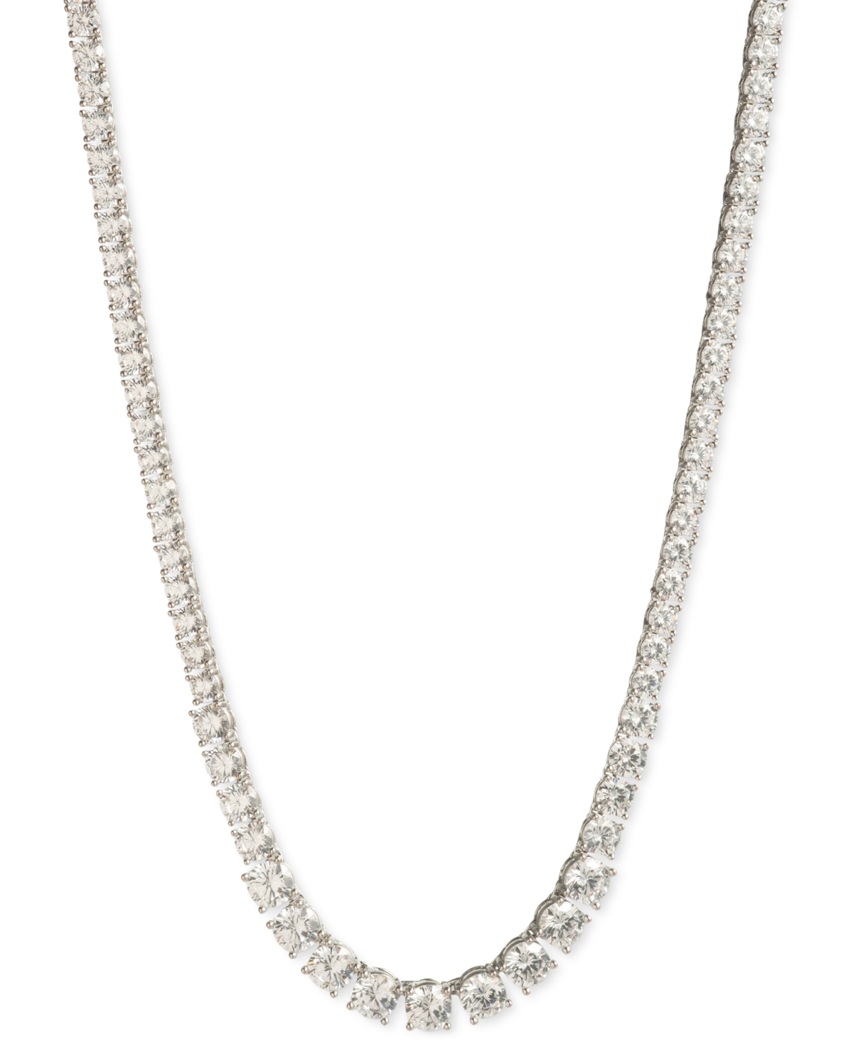 Shop Marchesa Cubic Zirconia Tennis Collar Necklace, 16" + 3" Extender In Silver