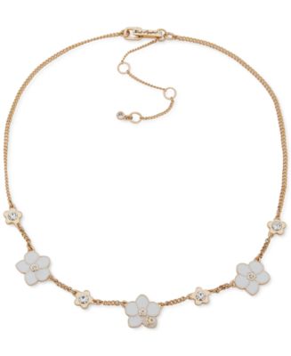 ★ PISCESS★ PP Flower Necklace Ivory 5006699321 GOLD-IVORY Acrylic Flower Statement Necklace - Necklaces