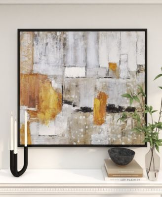 Canvas Abstract Framed Wall Art with Black Frame, 48" x 2" x 36"