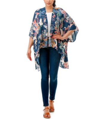 Abstract Print Kimono Cover Up