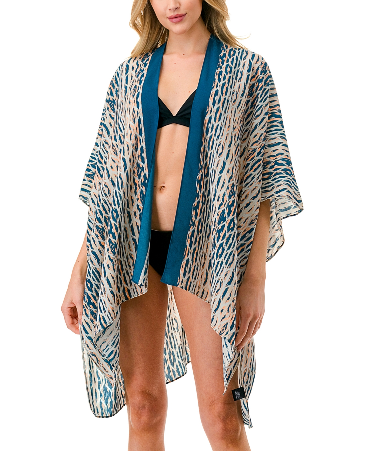 Marcus Adler Geo Print Kimono Cover Up In Blue