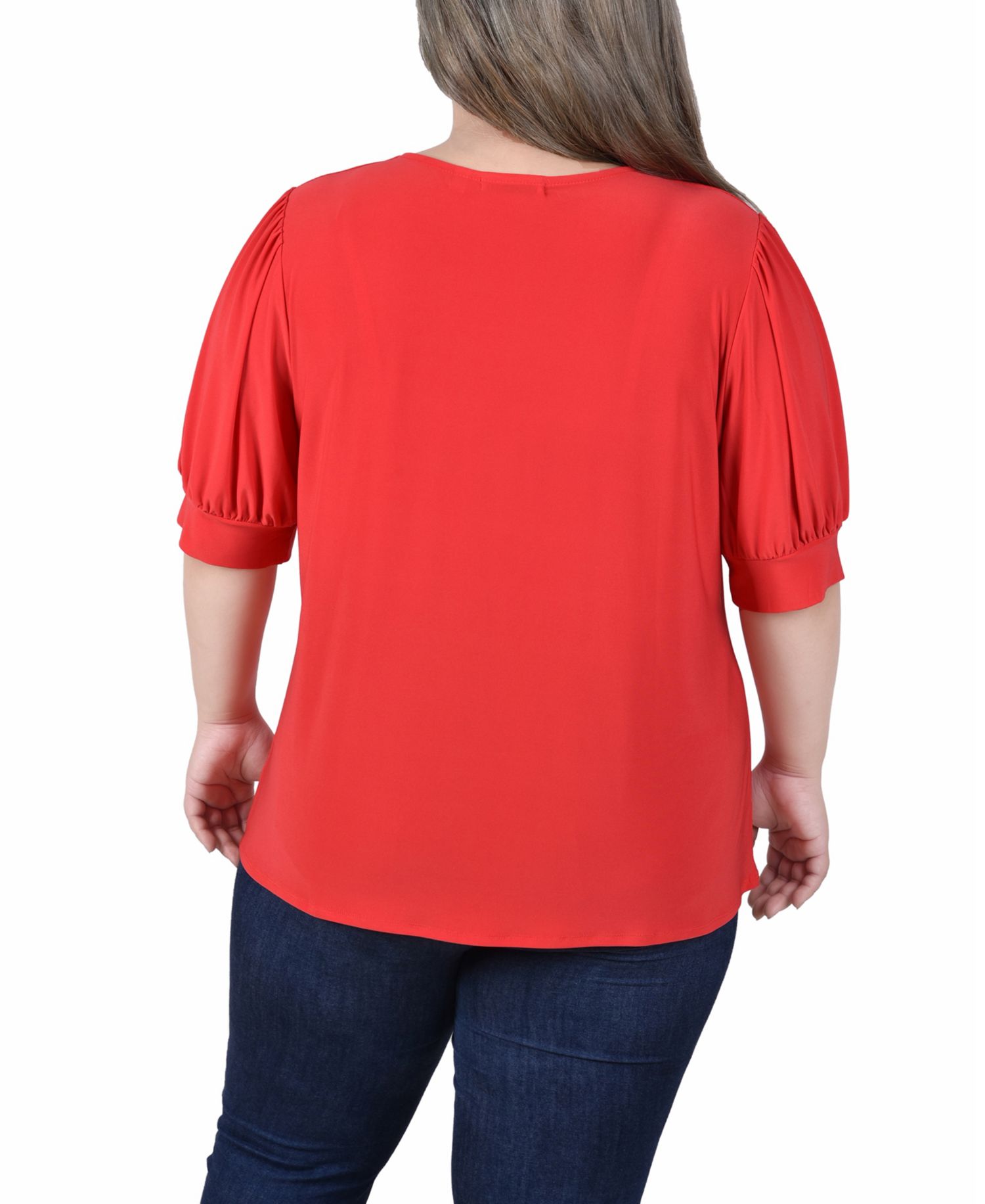 Petite Short Sleeve Balloon Sleeve Top