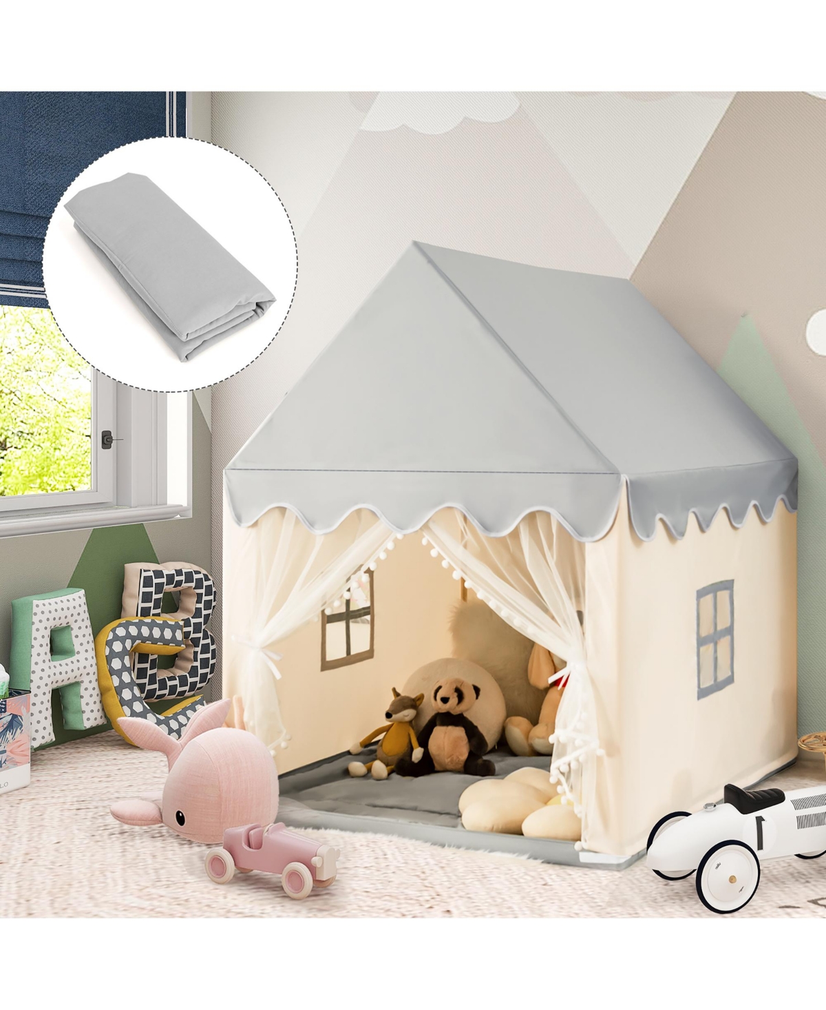 Kids Play Tent Large Playhouse Children Castle Fairy Tent Gift